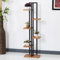 [en.casa] Scaffale Portapiante (AxLxP) 120 x 34 x 21 cm Mobile a Terra con Ripiani Portaoggetti Organizzatore per Piante - Nero/Effetto Noce