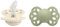 BIBS Infinity Anatomischer Schnuller Zweierpackung, bisphenol-A frei, anatomischer Silikonsauger, Kiefergerechte Form. Silikon, 0-6 Monate (2er Pack), Ivory/Sage