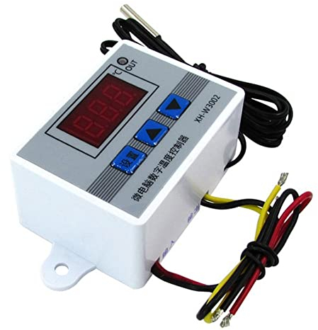 Aflytep XH-W3002 Digitales Thermostat für Computer, 12 V, 120 W, mit Schalter, Thermostat, Kalttemperaturfühler