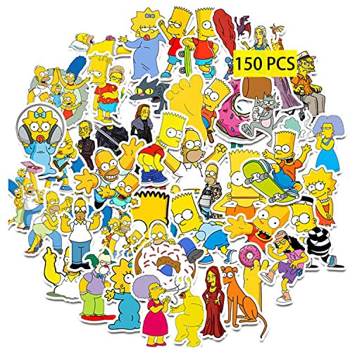 GTOTd Funny Cartoon Stickers (150 pcs) Gifts Merch Cartoon Party Supplies Vinyl Decor for Laptop Skateboard Guitar Luggage Water Bottle for Teens