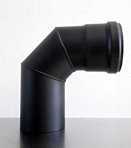 Kurve 90° schwarz für Pelletofen. Ellenbogen Schornstein (Ø 100)