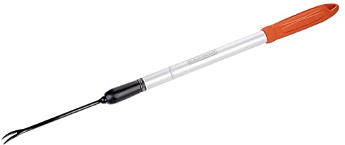 BLACK+DECKER Desherbant Télescopique - Manche Télescopique 77-112 CM - Arracheur de Mauvaises Herbes avec Manche - Outillage de Jardin - Aluminium/Acier - Gris/Orange