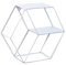 Hexagon Metallregal mit 3 Böden,Gewürzregal im Industrie Design, Küchenregal mit 3 Böden,Metall Wanddeko Wohnzimmer Industrieller Stil,Schweberegal Sechseckiges Hängeregal 29*10*25.6 cm (weiß)