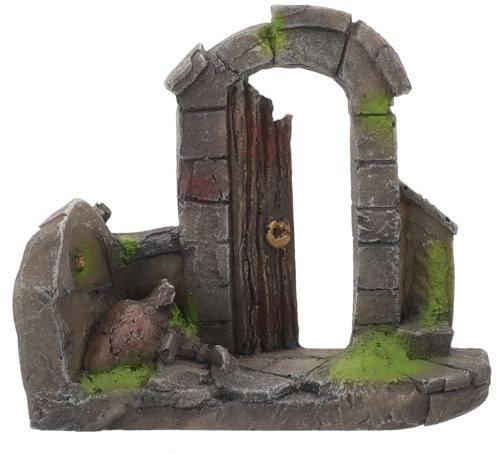 minkissy Aquarium Dekoration Resin aquaristik zubehör Aquarienbaufigur Aquarium-Gebäudestatue Badezimmerdekorationen Statuen Artware für Aquarien Bogenbau-