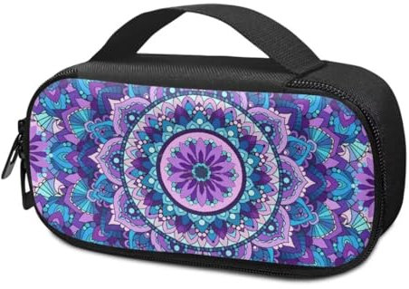Suhoaziia Mandala Flower Diabetic Supplies Travel Case, Storage Carrying Bag for Diabetes Testing Kit, Blood Glucose Monitor Meters, Test Strips, Medication, Lancets, and Other Diabetic Supplies