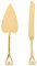 Gold Cake Knife and Server Set, Integral Stainless Steel Longer Wider Pie Spatula, Wedding Cake Cutting Utensils, Vintage Engraved Cake Cutter and Serving Spatula for Birthday