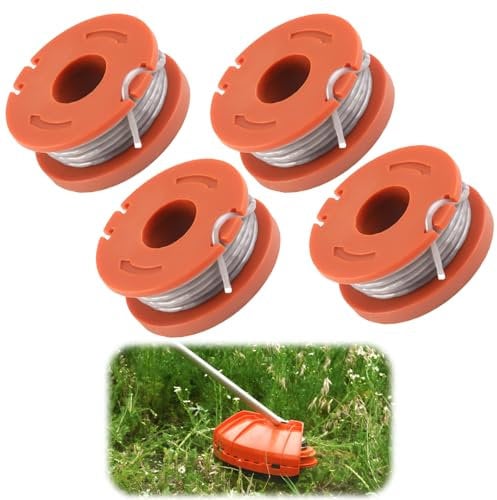 4 Pack Replacement Strimmer Spool Compatible with Mac Allister MGTP18Li Spear & Jackson Qualcast and Worx,1.65mm 10ft Autofeed Line Replacement,Strimmer Wire Refills for Grass Trimmers and Weed Eaters