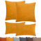 Selfitex 4er Set Cord Sofakissen 2X 30x50 + 2X 50x50, Couchkissen inkl. Füllkissen, samtiger Kissenbezug mit weicher Kissenfüllung, Flauschige Dekokissen für Wohn- & Schlafzimmer (Hornico)