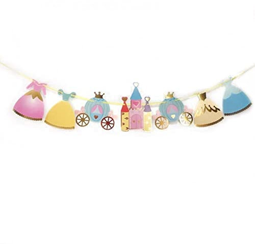 Vobumix Prinzessin Party Dekorationen Geburtstag Banner Prinzessin Schloss Girlande Candy Bar Bunting Baby Dusche Hochzeit Geburtstag Party Supplies