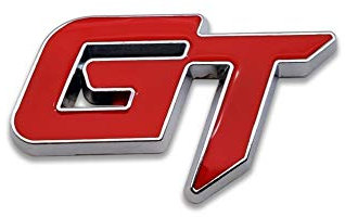 Chrom-Metall-GT-Logo, Auto-Emblem, Premium-3D-Abzeichen, Auto-Rennsport-Aufkleber, Grand Tourer, Aufkleber (rot)