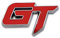 Chrom-Metall-GT-Logo, Auto-Emblem, Premium-3D-Abzeichen, Auto-Rennsport-Aufkleber, Grand Tourer, Aufkleber (rot)