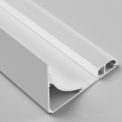 XMWOEIX Dekorativer Streifen für Bodensockel aus Aluminium, auf der Oberfläche montiertes LED-Streifenkanalprofil, linearer Lichtschlitz für Wohnzimmer/Schlafzimmer/Flur ohne LED (9 m)
