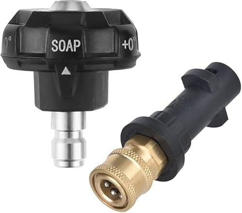 BRIOTA Pressure Washer Gun Adapter for Karcher K2 K3 K4 K5 K6 K7 High Pressure Washer, 1/4'' Quick Connect Fitting, Quick Connect Adapter with 6-in-1 Pressure Washer Spray Nozzle Multi-Degree