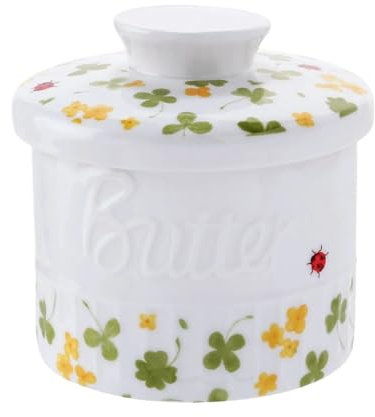 Plato de mantequilla con tapa Caja de cerámica pastoral for mantequilla, recipiente for mantequilla, recipiente for guardar queso con tapa, recipiente for aceite amarillo for el hogar, taza for manteq