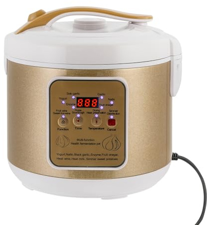 Fermentationsglas Joghurtbereiter Ohne Strom Elektrischer Fermenter für Schwarze Knoblauch 6L 90W mit einstellbarer Temperatur und Zeit
