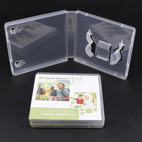 2 x Transparent USB Storage Case - Half-Size DVD Style (96mm x 100mm x 16mm), Ideal for USB Protection & Presentation by RIVERMEDIA (19046)
