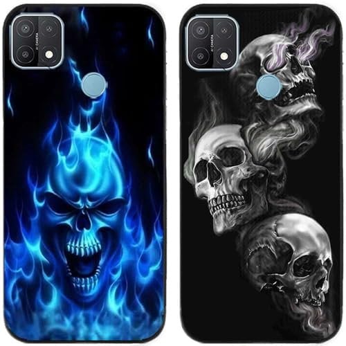Lot de 2 coques de protection en gel silicone TPU pour smartphone OPPO A15 / A15S