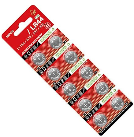 10 pilas de botón LR44 de 1,5 V, fuente de alimentación alcalina estable para dispositivos y accesorios, reemplaza AG13/A76/LR44/357