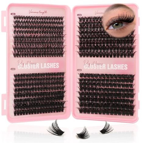 Sixstarhair Wimpern Extensions 544Pcs Lash Cluster Volumen 10-16mm | 60D+100D+120D+150D Lashes Extension, D Curl Einzelne Wimpern, Wiederverwendbar, Natürlicher Look, DIY zu Hause