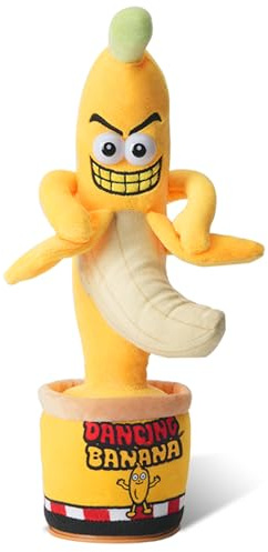 Banane interactive parlante et dansante qui répète ce que vous dites | Cadeau humoristique pour adultes: répète votre voix avec un ton amusant, 120 chansons & LED, volume réglable sur 5 niveaux