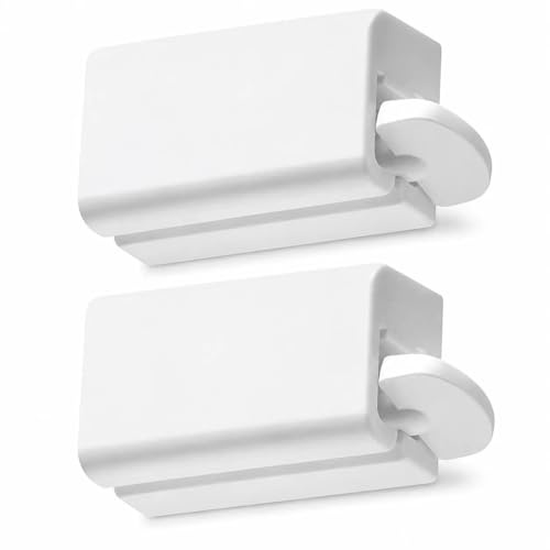 quyueug 2 Stück Zahnpasta Quetscher, Wandmontierter Tubenquetscher | Rollender Tubenausdrücker mit Magnet- und Klebepad für Zahnpasta, Cremes, Bad, Waschraum und Küche
