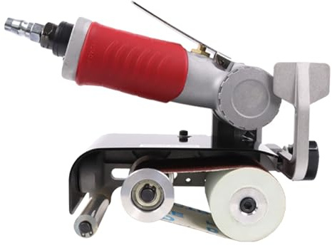 Trafilatrice manuale, levigatrice a nastro pneumatica da 7000 giri/min con nastro abrasivo 60x260 mm, angolazione dell'impugnatura regolabile, lucidatrice portatile