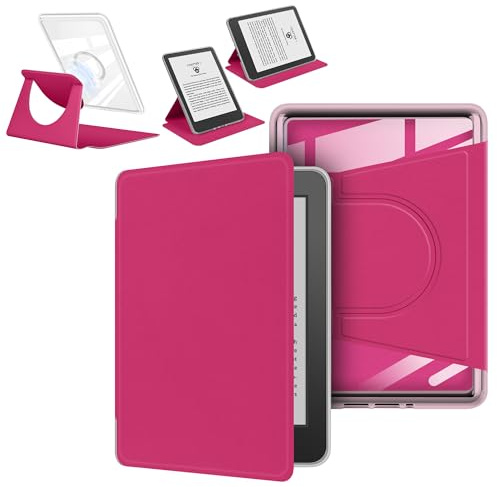 enoxboo Case for Kindle Paperwhite 7th/6th/5th Generation 2015/2013/2012, Model:DP75SDI/EY21, Clear Back Detachable Magnetic Protective Adjustable Stand Cover, 6 inch