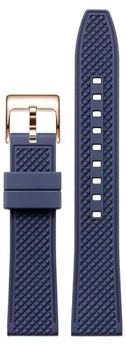 hoosouk Fluorelastomer-Uhrenarmband für Rolex Submariner, universelle Silikonarmbänder für Omega(Bluer,21mm)