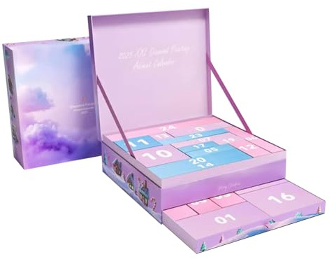 Diamond Painting Adventkalender 2026 - Limitierte Edition - Exklusives Zubehör & XXL Sets - Perfekt für Weihnachten, Anfänger & Profis (Lila)