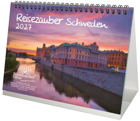 Reisezauber Schweden DIN A5 Tischkalender für 2027 Stockholm Stadt Reise Land Urlaub - Seelenzauber