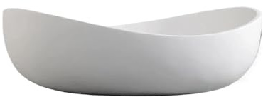 Lavabo Bagno Lavandino ovale in pietra e resina, lavabo moderno, bianco opaco con piletta di scarico (bianco lucido) Per lavare(Glossy White)