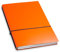 X17 Notizbuch A5, orange; aus recyceltem Leder. Austauschbare Notizhefte (blanko,kariert) mit Doppeltasche Made in Germany