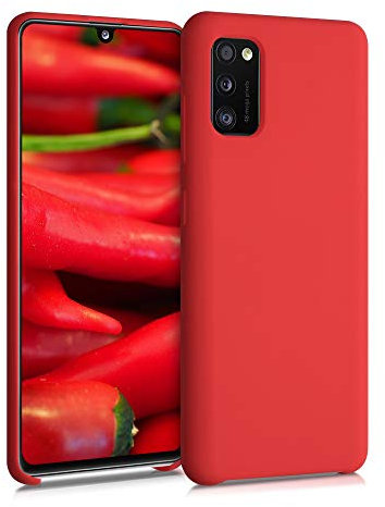 kwmobile Hülle kompatibel mit Samsung Galaxy A41 Hülle - Silikon Handy Case - Handyhülle weiche Oberfläche - kabelloses Laden - Rot matt