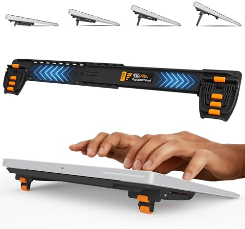 GPG2 ESC Flip Pro Computertastaturständer für den Schreibtisch, verstellbarer neigbarer Tastaturheber für ergonomisches Tippen, minimalistische Tastaturerhöhung mit rutschfesten Füßen, ausziehbare