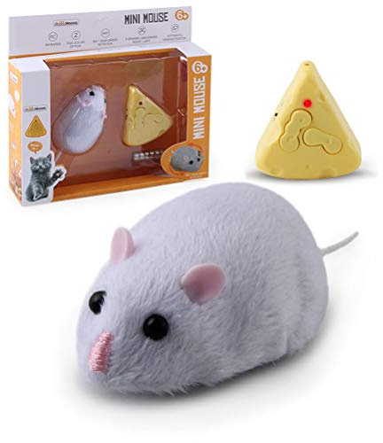 Remote Control Mouse Toy Cat Toy Wireless Electric RC Flocking Rat Toy Pet Cat Play Remote Control Mouse Toy RC Electronic Rat Mouse Toy