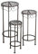 Spetebo Metall Blumenhocker Rund im 3er Set - 68/58 / 48 cm - aus Eisen in brauner Rost Optik Blumen Ständer Etagere Pflanzentopfhalter