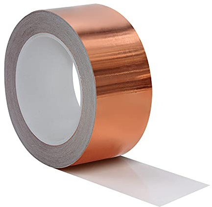 hifrom Kupferband Gegen Schnecken, 20M Kupferfolienband Selbstklebend Schneckenabwehr, Selbstklebendes Aluminium Hitzebeständig Aluminiumklebeband, Kupferfolie EMI Copper Schneckenschutz