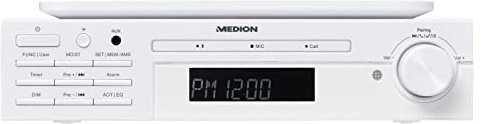 MEDION E66567 Küchen Unterbauradio mit Bluetooth (Küchenradio, PLL UKW Radio, 2 x 50 W, AUX, RDS, Freisprechfunktion, Timerfunktion, LCD-Display) weiß