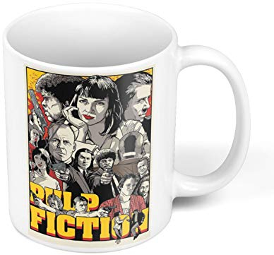 French Unicorn Kaffeetasse aus Keramik, 325 ml, Retro-Film, Pulp Fiction, Thriller, Travolta, Truman, Tarantino