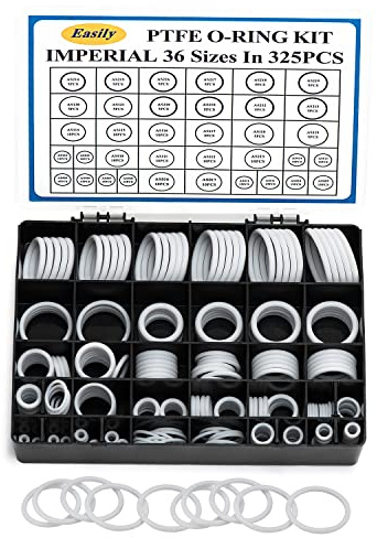O Rings Assortment PTFE Kit, 325PCS Sealing Gasket Washer Professional for Automotive Repair, Plumbing and Faucet, Air or Gas Connections, Resist Oil and Heat O-Rings