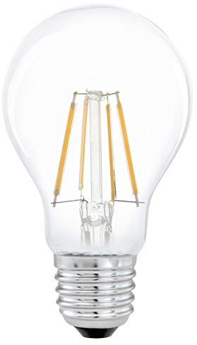 EGLO E27 LED Lampe, Glühbirne klassisch, Leuchtmittel für Retro Beleuchtung, 4 Watt (entspricht 32 Watt), 350 Lumen, warmweiß, 2700 K, Edison Birne A60, Ø 6 cm