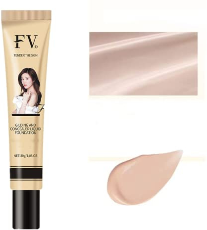 3 in1 Hyaluron Serum Foundation Dunkel, Anti-Age Foundation mit Serum für Eine Jünger Aussehende Haut, Makellose Make-up-Basiscreme, Volle Deckkraft Feuchtigkeitsspendende Foundation mit Hyaluron