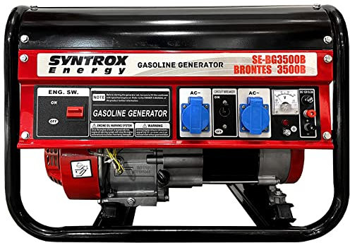 Syntrox Energy SE-BG3500B Stromerzeuger Brontes 3500B Benzinmotor 3KW, Kupfer-Generator