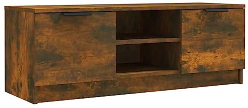 vidaXL TV Schrank Lowboard TV Möbel Tisch Board Sideboard Fernsehschrank Fernsehtisch HiFi-Schrank Räuchereiche 102x35x36,5cm Holzwerkstoff