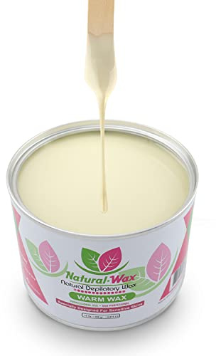 Natural Organic Wax for Sensitive Skin - Professional Depilatory Warm Wax for Gentle, Smoothing Hair Removal with Moisturizer (14 oz)