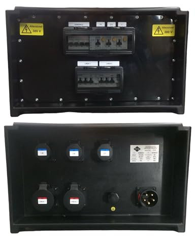 DG Systems - Cuadro eléctrico 32A de goma para alimentación vía 2 Socapex 19P, 6 MTD para cada Socapex - Made in Italy