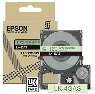 Epson Etikettenkassette, mattes Beschriftungsband LK-6JBJ schwarz auf beige, langlebiges Band für Epson LabelWorks Etikettendrucker, wasser- & verschleißfest, 8 m x 24 mm