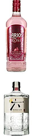 Larios Rosé Gin Premium Méditerranéen, 37,5% - 70cl & Roku Gin Craft Gin Japonais 43% - 70cl