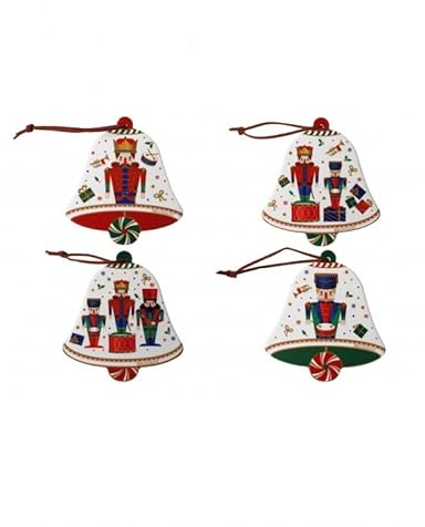 BRANDANI Decoration Lo SCHIACCIANOCI Campana Set 4 PZ Ceramica