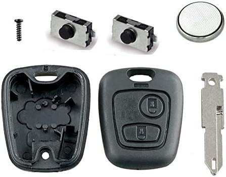 Kit de réparation pour Peugeot 206 à 2 boutons - Boîtier de clé de rechange pour Peugeot 206